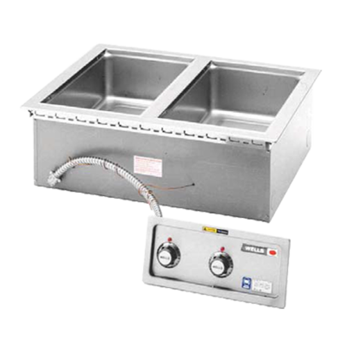 Wells MOD-200TDM Food Warmer, top-mount, built-in, electric, (2) 12 in  x 20 in  openings with ma