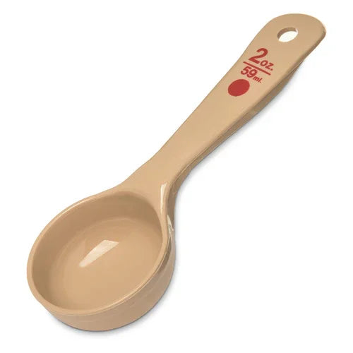 Carlisle 432406 | Measure Misers Portion Server 2 oz. Solid Short Handle Beige