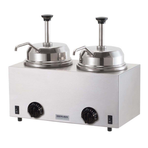 Server 81230 TWIN FSP TOPPING WARMER WITH PUMPS, rethermalizing, water-bath warmer/cooker, wi