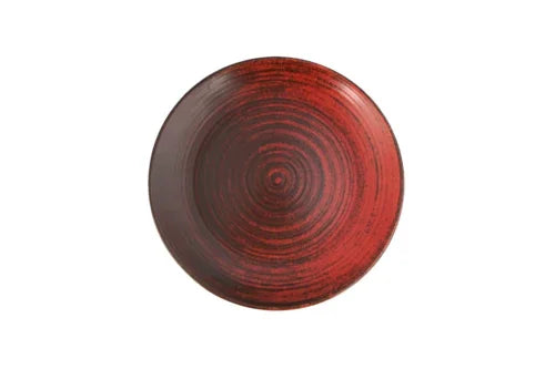 Porland 04ALM005937 Red Round Plate 25cm Ceramic 6 Per Case