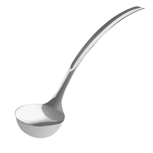 Browne 573385 Horizon Ladle, 18/8 stainless steel, 4oz/118ml, 14 in /35.6cm. Proprietary, curv