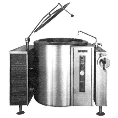 CROWN STEAM GLT-30 tilting kettle with 30-gallon capacity and thermostatic control