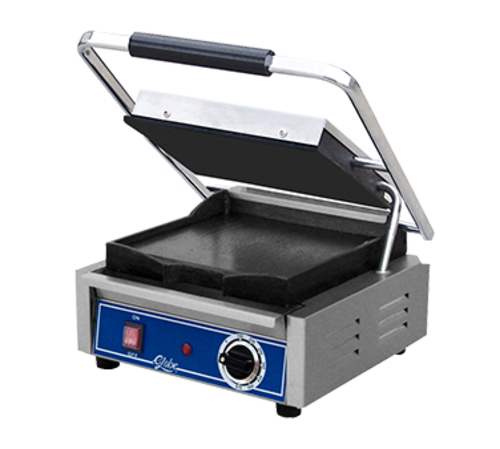 Globe GSG10-C Bistro Panini Grill, single, countertop, electric, seasoned cast iron smooth pla
