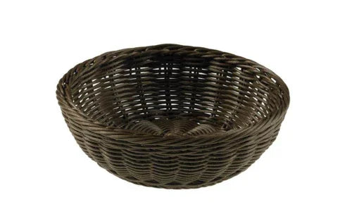 Leone T0529.P round basket, 20 cm, height 6.5 cm, brown polypropylene