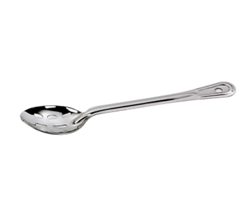 Browne 2764 Conventional Serving Spoon, 13 in L, slotted, grooved handle, full-length reinfo