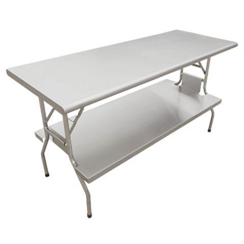 Omcan 41235 (41235) Folding Table, 72 in  W x 24 in  D, undershelf, stainless steel