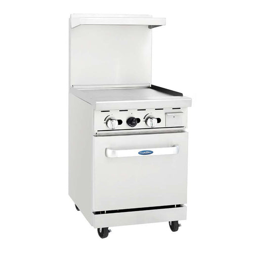 Atosa AGR-24G-NG CookRite Range, natural gas, 24 in W x 31 in D x 57-3/8 in H, griddle top, (1) 2