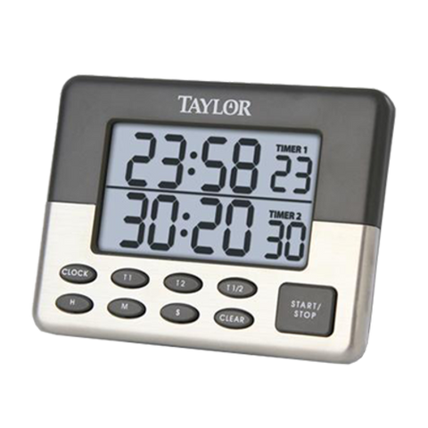 Taylor 5261500 Timer, digital, dual LCD, times up to 23 hours, 59 minutes & 59 seconds, counts