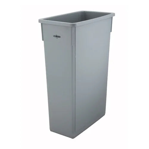 Winco PTC-23SG | Slender Trash Can 23 Gallon | HDPE Gray