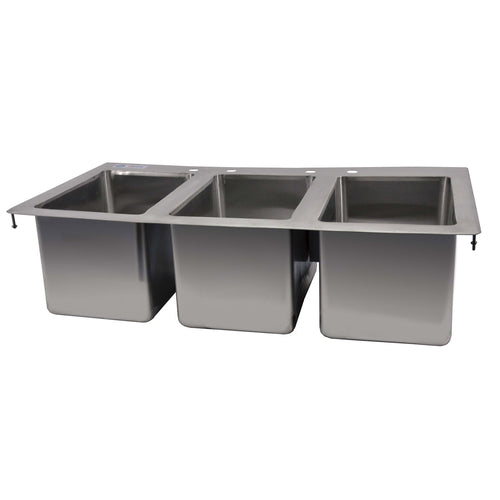 Omcan  39783 (39783) Drop-In Sink, three compartment, 10 in  wide x 14 in  front-to-back x 10