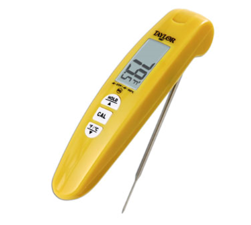 Taylor 9867FDA Folding Probe Thermocouple Thermometer, digital, 1.5mm dia. step down probe tip,