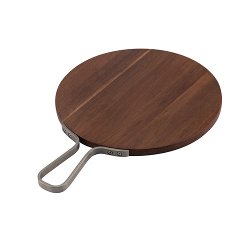 Browne 571712 Serving Board, 12 in  dia., round, stainless steel handle with plated screws, re