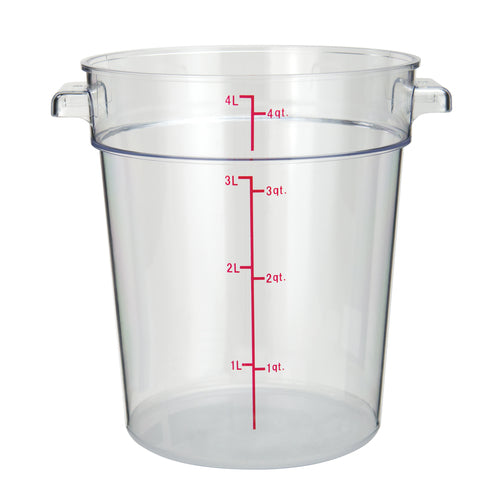 Winco PCRC-4 | Food Storage Container | Round 4 qt Polycarbonate Clear