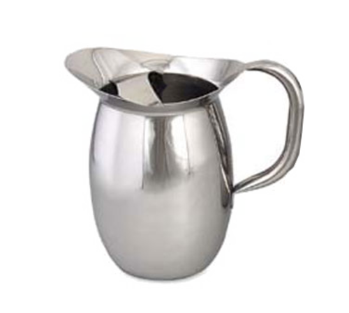 Browne 8202G Pitcher, 68 oz., 8 in H, bell shaped, with guard, tubular handle, stainless stee