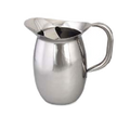 Browne 8202G Pitcher, 68 oz., 8 in H, bell shaped, with guard, tubular handle, stainless stee