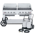Crown Verity CV-MCC-60WGP Club Series Mobile Cart Grill with Tank Cart, LP gas, 58 in  x 21 in  grill area