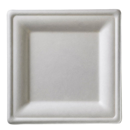 Leone Q2017 Disposable Plate, 6-2/7 in  x 6-2/7 in  (16 x 16 cm), square, biodegradable/comp