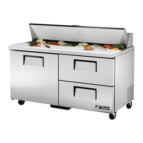 True TSSU-60-16D-2-HC Sandwich/Salad Unit, (16) 1/6 size (4 in D) poly pans, stainless steel insulated