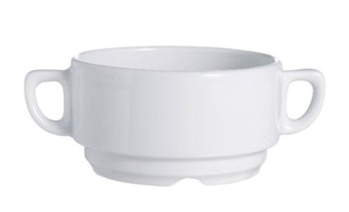 Arcoroc R0840 Soup Bowl, 9 oz., 3-3/4 in  dia., round, double handled, stackable, Aluminite ma