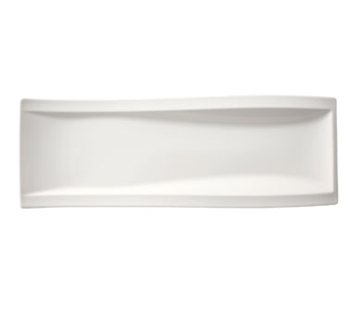 Villeroy Boch 10-2525-2596 Plate, 16-1/2 in  x 6 in , rectangular, narrow rim, free form, dishwasher & micr