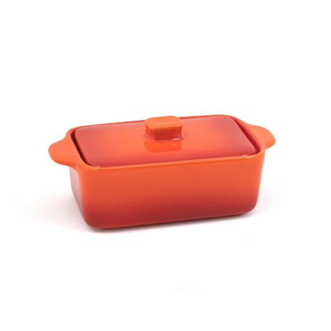 Front Of The House DBO135ORC23 Kilnr Ovenware Dish, 10 oz., 6-1/4 in  x 3-3/4 in  x 2 in , rectangular, with li