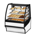 True TDM-DC-36-GE/GE-S-W Display Merchandiser, dry, non-refrigerated, 36-1/4 in W, with lift up curved gl