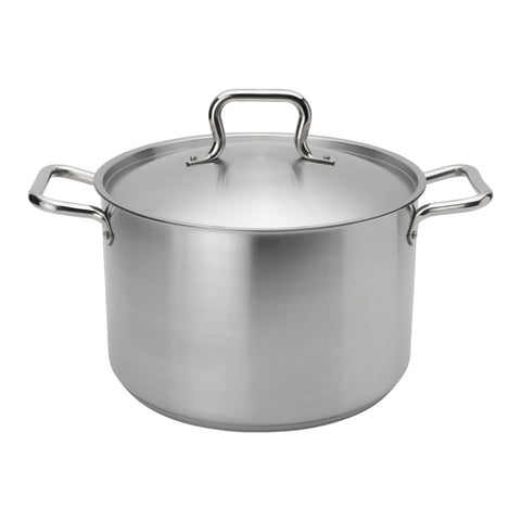 Browne 5733912 Elements Stock Pot, 12 qt., 11 in  dia. x 7-3/10 in H, with self-basting cover,