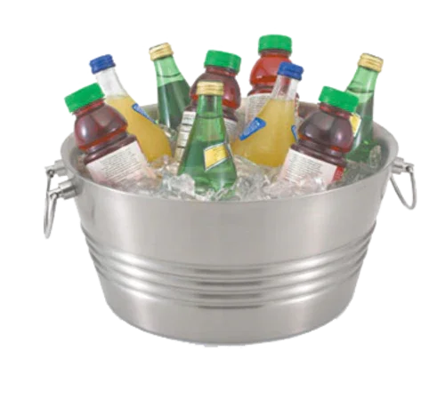 Vollrath 47226 | Round Tabletop Beverage Bin | 10 Quart Stainless Steel Beehive Design