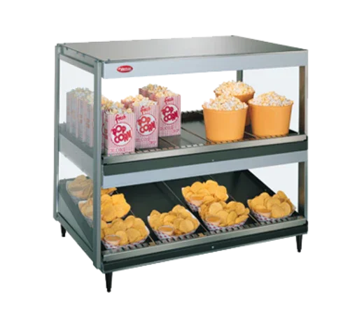 Hatco GRSDS/H-30D Glo-Ray Merchandising Warmer with Pass-Thru Design and Shelves