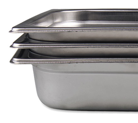 Browne 22124 Steam Table Pan, 1/2 size, 7 qt., 12-3/4 in L x 10-3/ in W x 4 in  deep, solid,