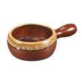 Browne 744053BR Onion Soup Bowl, 16 oz., 5 in  dia. x 2-1/2 in H (12.7 x 6.4cm), handled, stonew