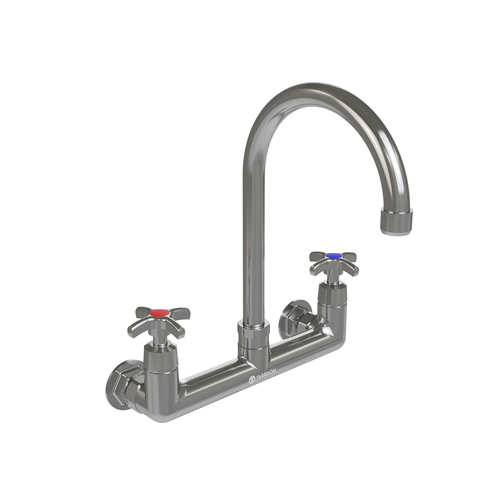 Tarrison TP-PF8WK8GC-KIT Faucet, splash-mounted, 8-1/2 in  gooseneck spout, 8 in  centers, color coded 4-