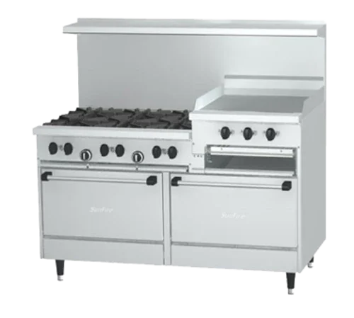 Garland X60-6R24RR Sunfire Restaurant Range with Six Burners and Gas Operation