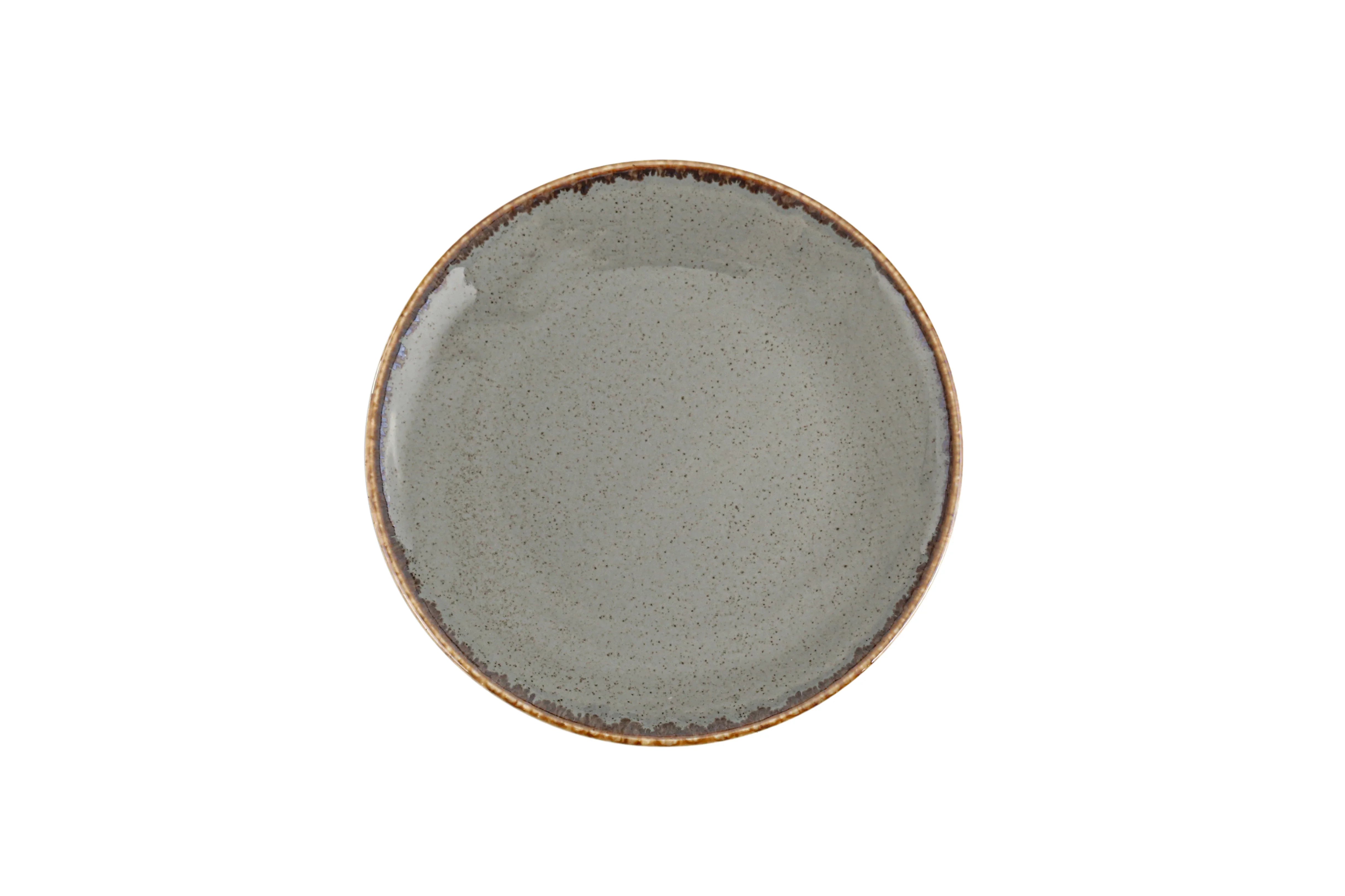 Porland 04ALM002448 Dark Grey Coupe Plate 18cm Ceramic 6 Per Case