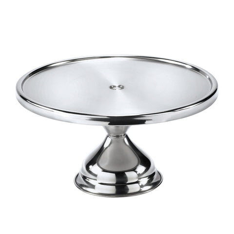 Browne 57125 Cake Stand, 12 in  dia. x 7-1/8 in H, stainless steel (ships unassembled) (must
