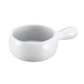 Browne 744053W Onion Soup Bowl, 16 oz., 5 in  dia. x 2-1/2 in H, handled, stoneware, white