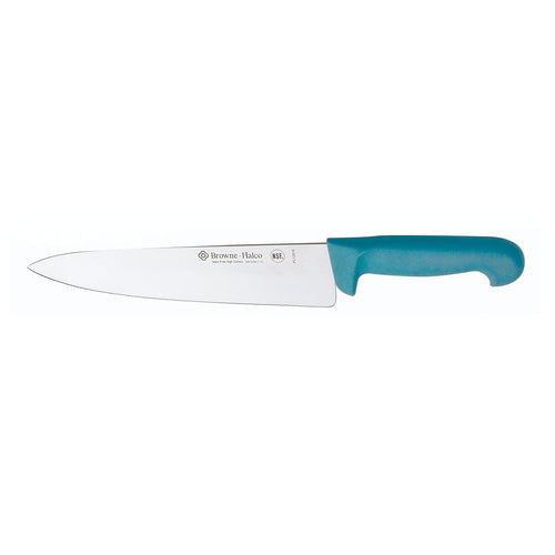 Browne PC12910BL Cooks Knife, 10 in  German molybdenum stainless steel, ABS handle, blue, NSF (bl