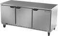 Beverage Air WTR72AHC-FLT Worktop Refrigerator, three-section, 72 in W, 17.88 cu. ft., (3) solid doors, (6