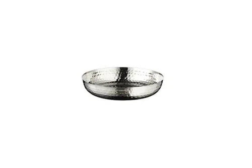 Leone P2101 stainless steel tray 40 cm round hammered mirror finish