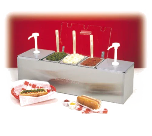 NEMCO 88100-CB-3 Condiment Station 25.75 in W x 8 in D with Two 3 qt. Bowls