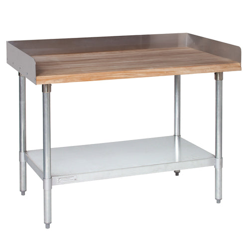 Tarrison TA-HT4S3060G-KIT Bakers Top Work Table, 60 in W x 30 in D, 1-3/4 in  thick hardwood top, 4 in H s