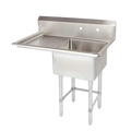 Tarrison TA-CDS124L-KIT Sink, 1-compartment, 51 in W x 30 in D x 45 in H overall size, (1) 24 in W x 24