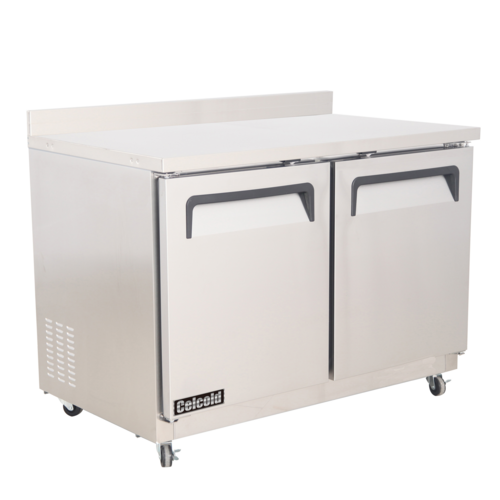 Celcold CUC48FW Worktop Freezer, reach in, (2) section, with backsplash, 49 in W x 30 in D x 39-