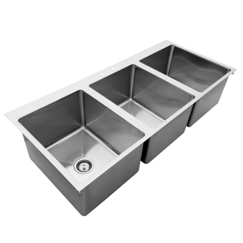 Omcan 44604 (44604) Drop-In sink, three compartment, 16 in  x 20 in  x 12 in  deep compartme