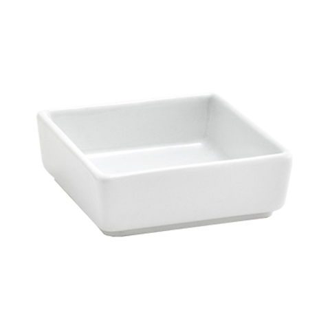 Front Of The House DSD028WHP24 Modr Ramekin, 2-1/2 oz., 2-1/2 in  x 2-1/2 in  x 3/4 in , square, porcelain
