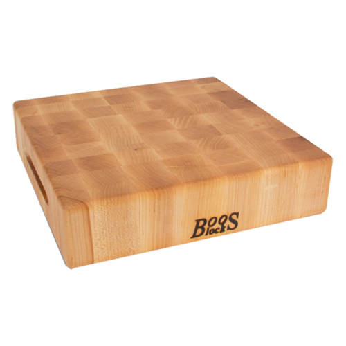 John Boos CCB18-S Chinese Chopping Block, 18 in W x 18 in D x 4 in  thick, end grain construction,