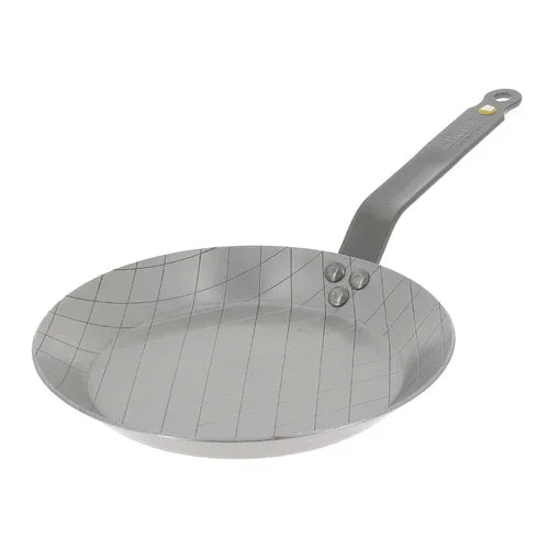 De Buyer-Browne 77561624 de Buyer Mineral B Element Steak Fry Pan, 9-7/16 in  dia., round, curved handle,
