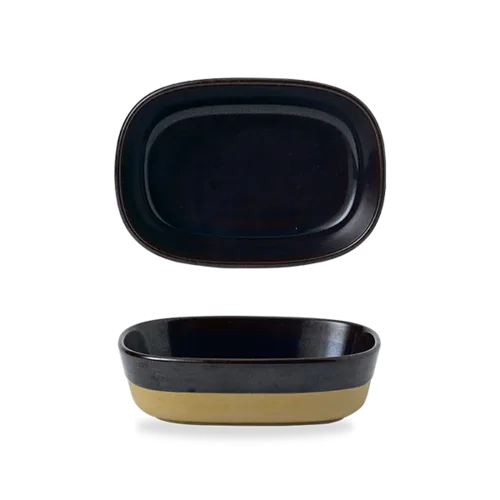 Churchill EMBRED171 Deep Dish Oblong with Embossed Line and Glazed Finish