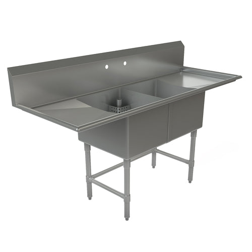 Tarrison TA-CDS218LR-KIT | Sink 2-compartment 72in W x 27in D | Commercial Collection