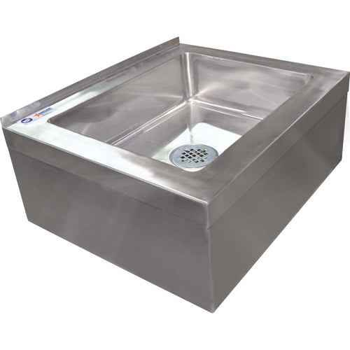 Omcan 24412 (24412) Mop Sink, floor mount, 20 in  x 16 in  x 6 in  deep bowl, drain basket,